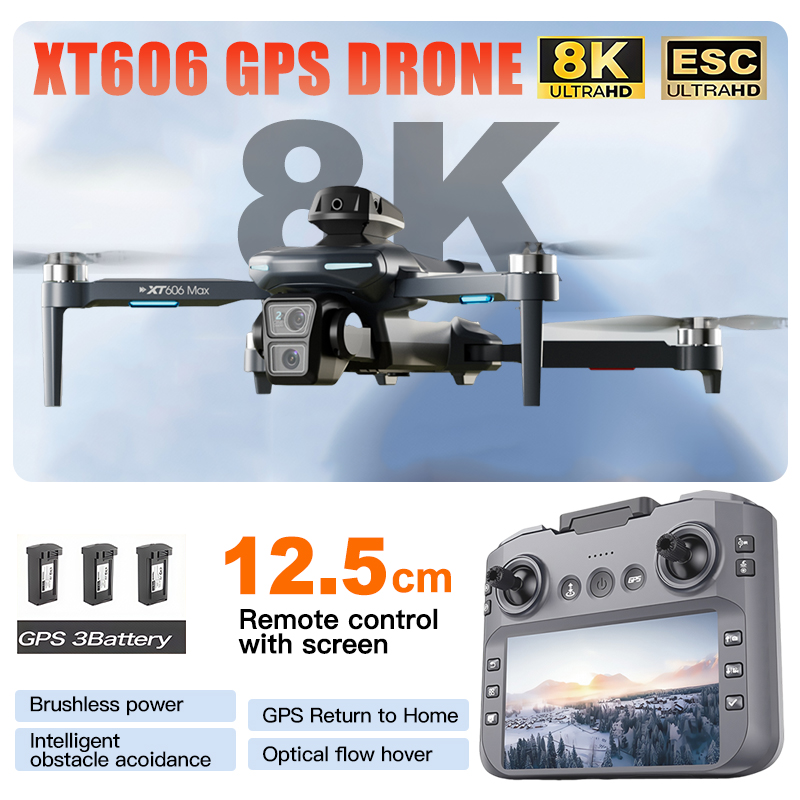 Drone Multispectral - Drone XT606 MAX 3 con Batteria,